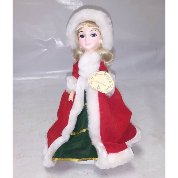 BRINN'S 1986 Musical Collectibles DOLL WHITE CHRISTMAS Red 12'' - Picture 1 of 9